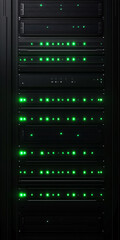 Shot of Data Center With Multiple Rows of Fully Operational Server Racks. Modern Telecommunications, Artificial Intelligence, Supercomputer Technology Concept. 