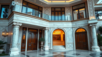 Interior Courtyard of a Neoclassical Mansion
