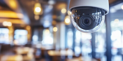 Surveillance camera monitoring a cozy restaurant setting