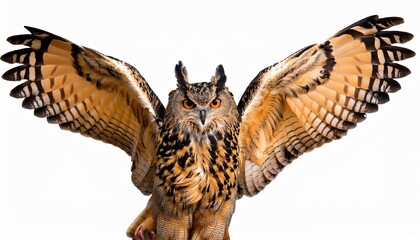 eagle owl isolated on white