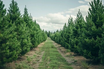 a continuous row of green, delightful trees in the distance.