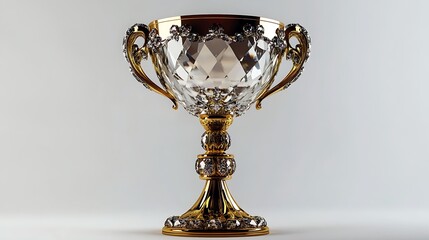 Elegant Jewel Trophy on White Background