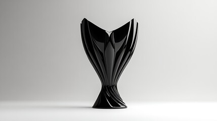 Black Trophy on White Background