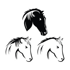 horse head logo design illustration