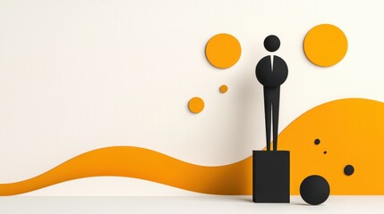 Silhouetted Mentor Figure Guiding and Inspiring Business Leadership and Growth