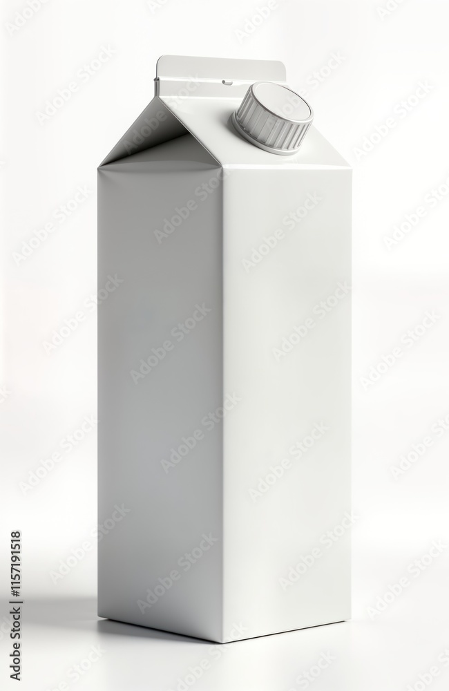 Poster blank white juice milk carton mock-up isolated on white background. realistic 3d product packaging d