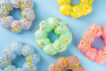 Colorful trendy mochi donuts