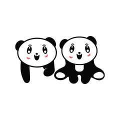 cute panda logo design illustration for kids or zoo brand ideas 