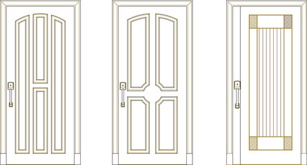 vector sketch illustration silhouette design wooden door furniture modern classic vintage ethnic traditional.eps