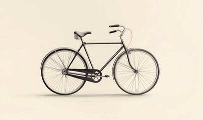 A bicycle with a black seat and a black handlebar