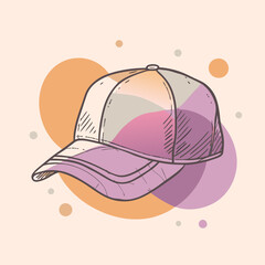 Hat Snapback Cap Backward illustration cartoon drawing stylish design