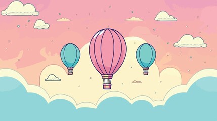 Colorful Cute Balloons Vector Isolated Flat Illustration