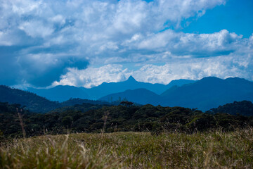 Horton Plains National Park Sri Lanka, clouds over the mountains, Sri pada view 