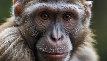 Obraz premium extreme close-up of a macaque's face