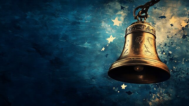 Liberty Bell against a backdrop representing national heritage and unity