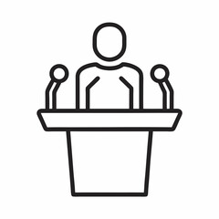 Professional Public Speaking Icon Vector Art.