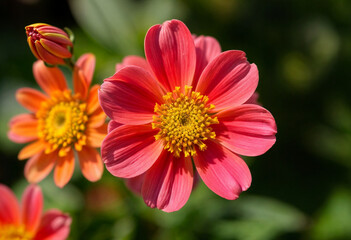 Obraz premium red and yellow dahlia