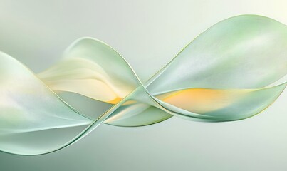 A green and white wave with a yellow line