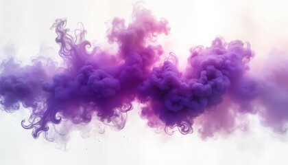 Fototapeta premium Abstract purple smoke clouds against transparent background. Dynamic flow, swirling shapes create colorful design. Modern design. Vivid purple hues. Intriguing abstract art. Possible use for