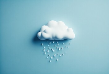 A white cloud with rain falling from it