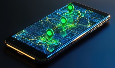 A cell phone with three green dots on it