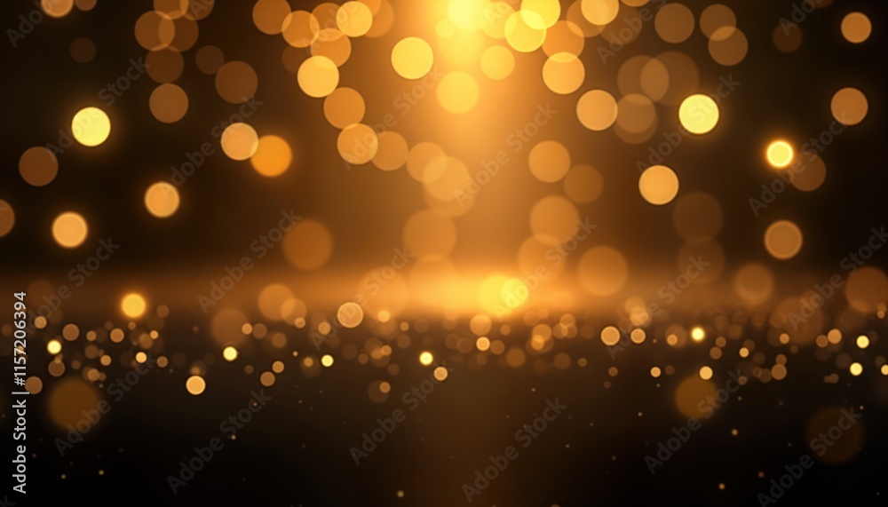 Poster glamorous abstract gold bokeh wallpaper perfect for celebrations like oscars in hollywood. illuminat