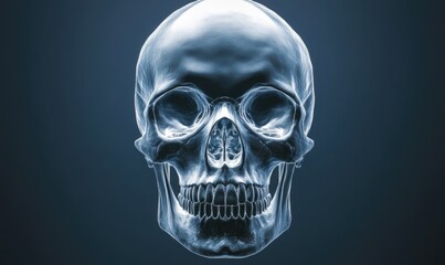 Fototapeta premium A skull with a blue background