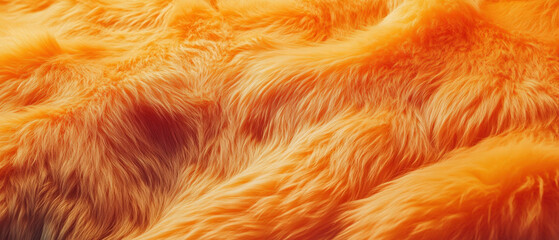 Captivating texture of synthetic fur with vibrant orange tones and rich detail