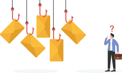 Spam email concept. Spam message on laptop screen. Warning and alert spam notification. Envelope with spam. Spamming mailbox.

