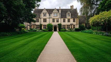 Majestic Historic Castle Mansion with Ornate Architecture and Scenic Landscaping