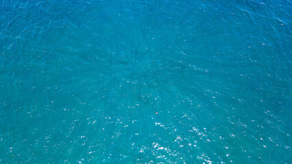 Beautiful Colored Ocean water in the Caribbean Aerial View