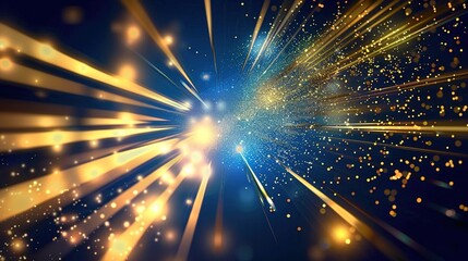 Obraz premium Elegant Mystique of Dark Blue and Gold: Unveiling the Allure of Abstract Backgrounds with Bokeh and Gold Foil Texture