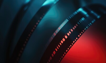 A close up of a red and blue striped object