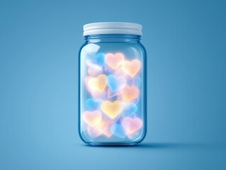 Discover the perfect Valentine's gift a Customized keepsake jar filled with glowing hearts, a unique way to cherish unforgettable memories This charming jar features delicate, illuminating hearts