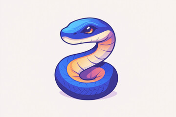 Fototapeta premium Chinese zodiac, snake, blue snake, happy new year, New year, seasonal greetings, 2025