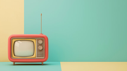 Obraz premium Illustration minimalist banner with copy space in retro style