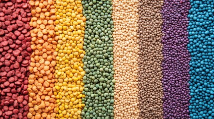 Vibrant Colorful Background of Dyes in Various Granular Textures