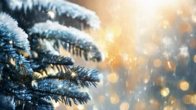 Christmas tree in the snow