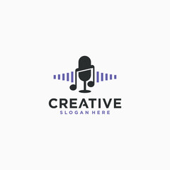 podcast chat logo design. collection of vector podcast chat logos.