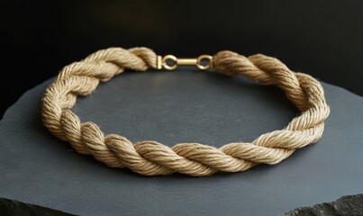 Obraz premium A gold colored necklace with a gold clasp