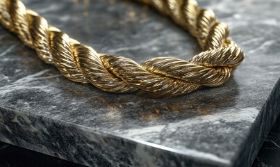 Fototapeta premium A gold necklace with a gold chain