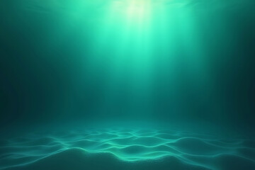 Obraz premium soft light diffusion Deep sea ocean colors abstract background turquoise and green gradient underwater ambiance mysterious depths digital art vibrant teal 