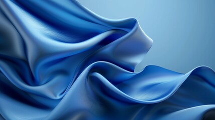 Fototapeta premium A silky fabric illustration forming elegant curves and folds, isolated against a plain gradient backdrop.