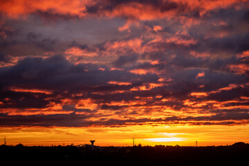 sunset in the city