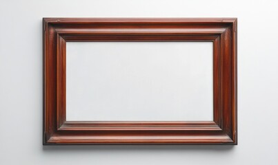 Fototapeta premium A wooden frame with a white background