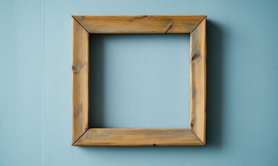 A wooden frame with a white background