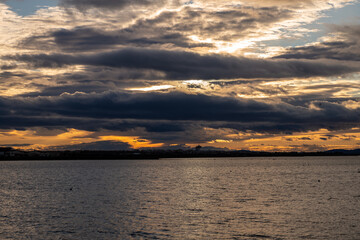 sunset over the sea