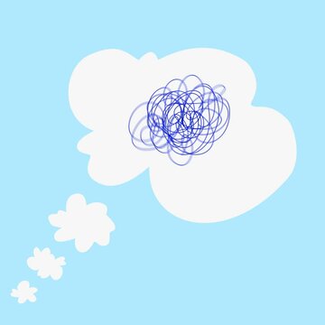overthinking thought bubble. stress bubble. 2d flat animation. 4k