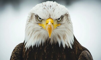 Obraz premium A bald eagle with its head held high