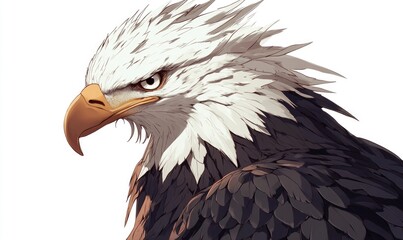 Obraz premium A bald eagle with a black head and white body